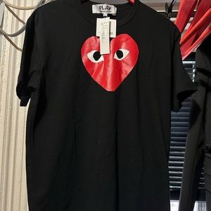 Cdg black heart size large new w tags